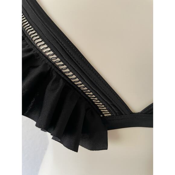 Wolf & Whistle Swim Sz 4D/DD Bikini Top Triangle Ruffled Mesh Swimwear - Picture 3 of 9